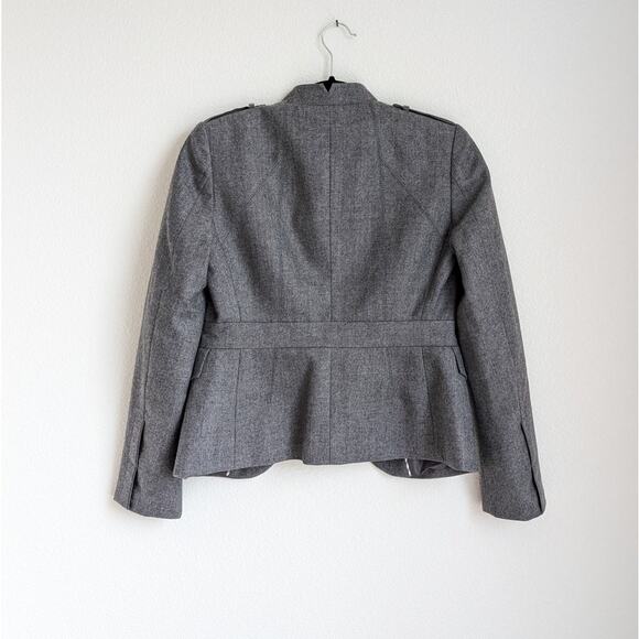 Banana Republic Gray Button Wool Military Blazer Overcoat Jacket, size 2 - Picture 2 of 10